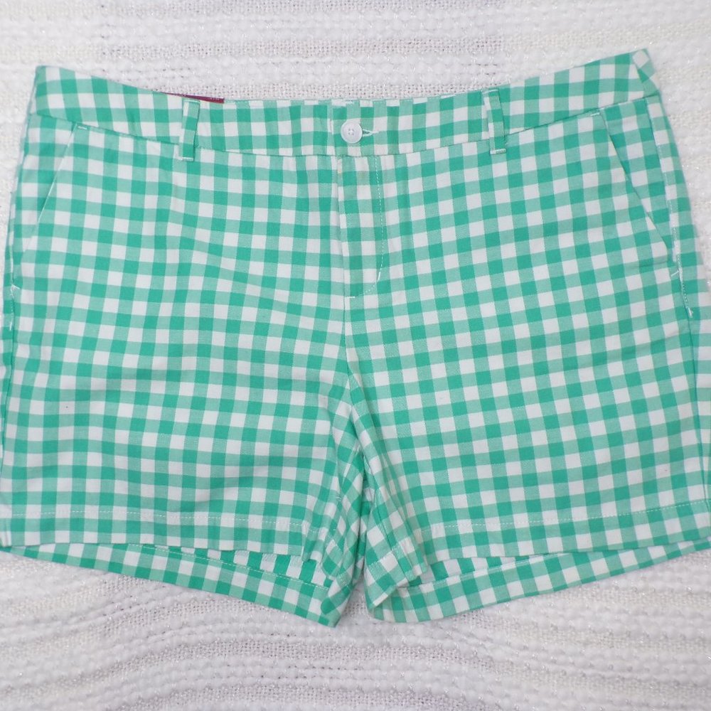 *NWT - Merona Gingham Chino Shorts, Sz 16